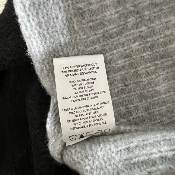 Vigoss Sweater Size Medium Colorblock V Neck Knit Cozy Pullover Long Sleeve Tan - Picture 7 of 10